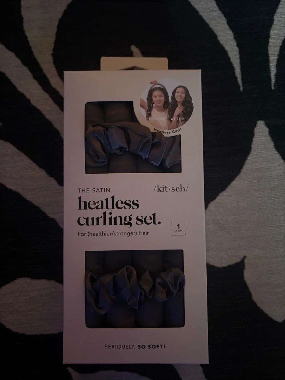 Kitsch Satin Heatless Curling Set - Dark Gray